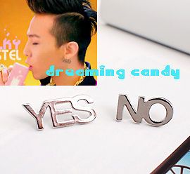   Band Big Bang G Dragon Yes & No earrings COOL! Made in Korea, PUNK