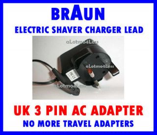 pin uk charger power lead for braun electric shaver