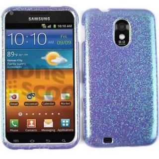 For Sprint Samsung Galaxy S 2 II S2 Hard Cover Purple Glitter Rainbow 