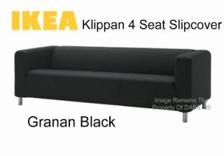 IKEA Klippan 4 Seat Sofa Cover Removable Slipcover In Granan Black