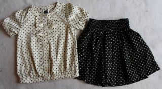 NWOT NEW Baby Gap An American In Paris Silky Dot Ruffle Blouse Top 