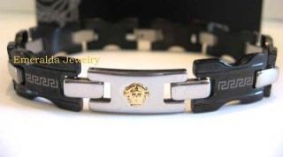   Gold Medusa Head Versace Style Greek Logo Stainless Steel Bracelet