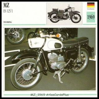 classic motorcycle collector card 1969 german mz es 125 time