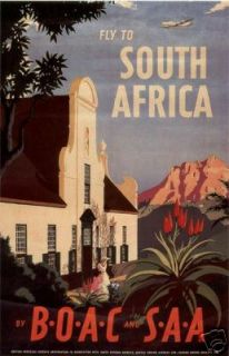 vintage saa south africa travel poster  8