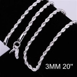 mens sterling silver rope chain in Fashion Jewelry