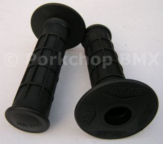 AME Full Waffle old school BMX XL bicycle grips BLACK *MADE IN USA*