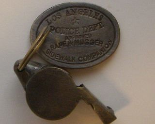 solid brass working lapd mugger whistle with tag one day
