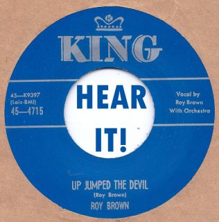 Blues/Rockabilly ROY BROWN  HURRY HURRY BABY/ UP JUMPED THE DEVIL 