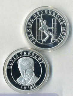 Newly listed ELVIS PRESLEY SILVER COIN 1 8 1935 KING OF ROCK MUSIC