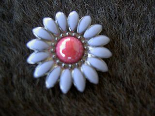 FLORAL PINK WHITE CONCHOS HORSE SADDLE HEADSTALL TACK BRIDLE SILVER 