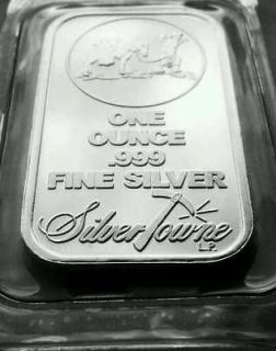 Silvertowne 1 Ounce Pure Silver Bullion Bar .999 Fine Ingot 1 Troy oz 