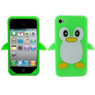 Green Cute Penguin Silicone Gel Soft Case Cover Skin For Apple iPhone 
