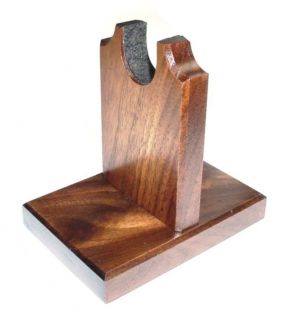 pistol handgun revolver stand display solid walnut 