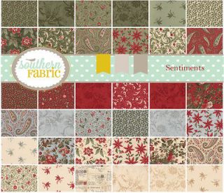 Sentiments by 3 Sisters Moda   Layer Cake 42  10 Quilt Fabric Squares 