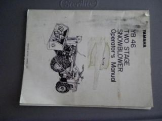 yamaha yb46 2 stage snow blower owners service manual time