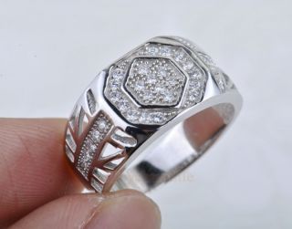   ring Micro Pave Prong Set AAA Hip Hop CZ 925 Sterling Silver Ring BJ25
