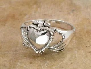 unique sterling silver claddagh poison ring size 7 time left