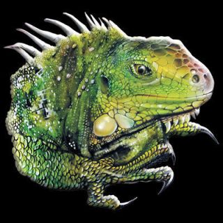 iguana profile t shirt reptile lizard tee large light blue