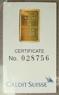credit suisse 2 gram 9999 gold bullion bar time left