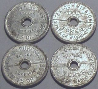 State of Washington Aluminum TAX TOKENS 1930s Revenue Coin FREE 