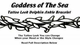 LOVELY DOLPHIN ANKLE BRACELET   SEXY TATTOO LOOK JEWELRY   A GIFT SHE 