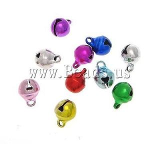 1000pcs Mixed colors vacuum plated Brass Christmas Bell charm Pendant 