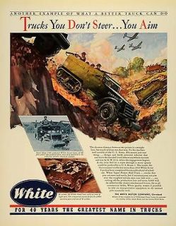 1942 Ad White Motor WWII War Production Military Armored Vehicles Army 