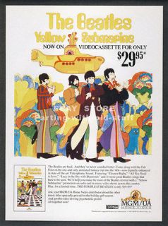 The Beatles  Yellow Submarine — Original 1987 video Trade AD / mini 