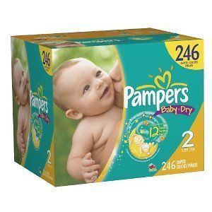 Pampers Baby Dry 246 count, Size 2 boys/girls diapers Great Price