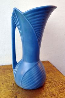 Antique 1930s Vintage Sylvac Blue Art Deco Jug Vase #1348 33cm England 