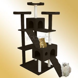  Dark Chocolate Brown Cat Tree Condo Furniture Scratch Post Pet House