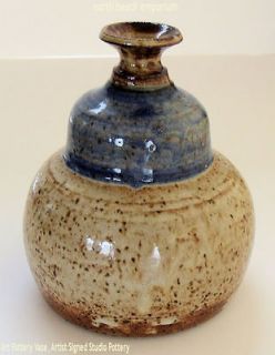 Art Pottery Hand Made Vase Artist Signed Studio Pottery Handcrafted 