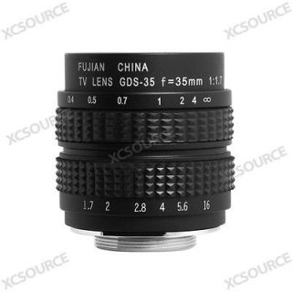 35mm f1.7 CCTV C mount Movie Lens + Macro Ring for Panasonic Sony 