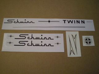 Schwinn Twin Tandem Bicycle White Decal Set White Decals All White Not 