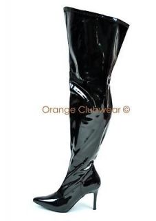 pleaser wide width women s black costume thigh boots