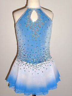 CUSTOM MADE TO FIT BEAUTIFUL COMPETITION FIGURE ICE SKATING DRESS