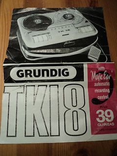 GRUNDIG TAPE RECORDER Model TK18 Original Flyer / Hand out leaflet