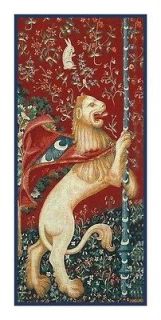 Medieval Lady & Unicorn The Lion Detail from Tapestry Counted Cross 