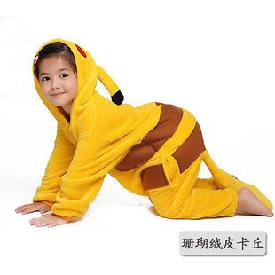 Children Pokemon Pikachu Japan Anime Jumpsuit Pajamas Clothing Costume 