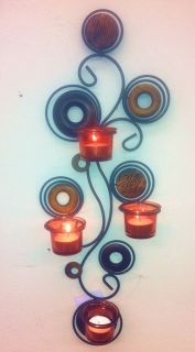 maria metal art wall tea light holder with 4 cups