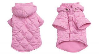 XX SMALL teacup yorkie poodle PINK QUILTED DOG COAT hooded clothes 