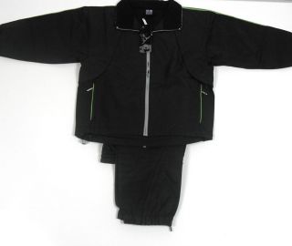 Boys Olympic Tracksuit Zip Up Jacket and Ankle Zip Bottoms Black 2628 