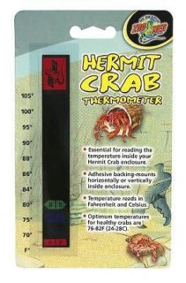 ZOO MED HERMIT CRAB THERMOMETER HIGH RANGE LIQUID CRYSTAL REPTILE FREE 