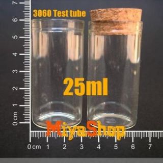 10 1000pcs glass bottle vial cork 25ml test tube 3060