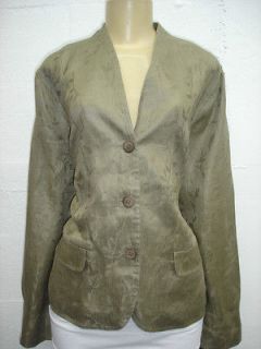 Jones New York Collection woman light jacket black 100% linen brown 