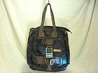 The Sharper Image / 15 Inch briefcase laptop tote bag / black & brown