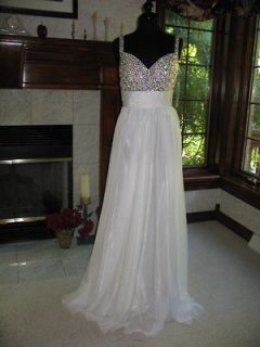 Tiffany Exclusives 46811 White AB Encrusted Pageant Gala Gown