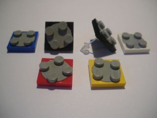 Lego 2x2 Turntable brick / tile Earrings very retro, fun. 1 pair.