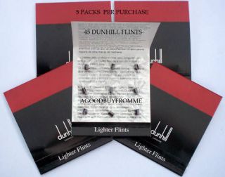packs of 9 dunhill lighter flints red rollagas new
