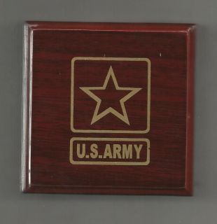 US Army Wooden Display Box for 1.75 Inch Challenge Coin